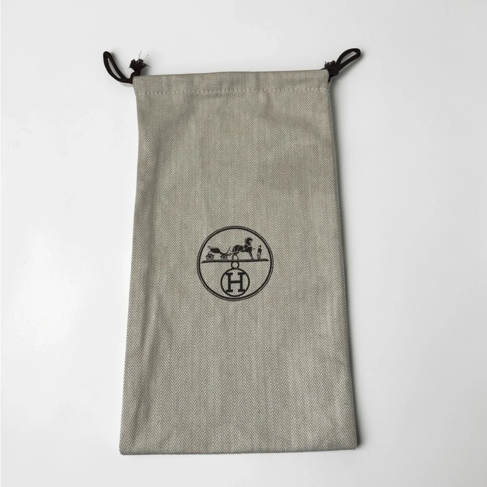 HERMES -  Cotton Drawstring Dust bag  - Cream